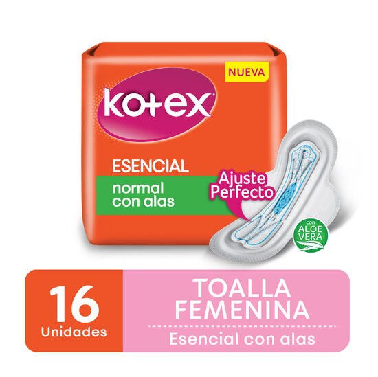 Toallitas Femeninas Kotex Esencial Con Alas 16 Un